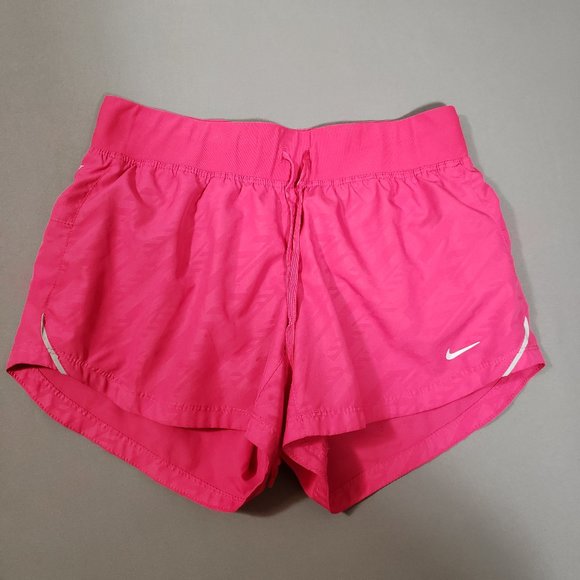 Nike Dri-fit Women's Lined Drawstring Running Shorts Bright Pink Size Small - Picture 1 of 8